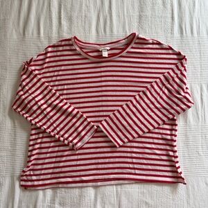 hm red and white striped top